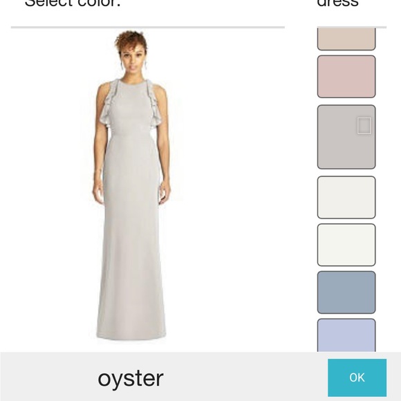 Studio Design women’s size 6 oyster (neutral colored) maxi bridesmaid dress - Picture 2 of 6